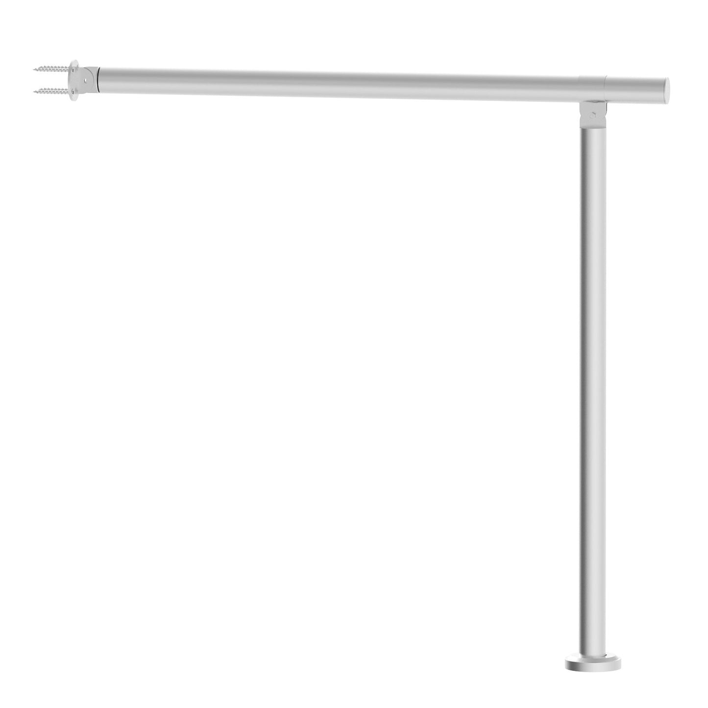 Ledstänger för utomhustrappor, 80 cm däckräckeskit, vägggolvmonterat, räcken för utomhustrappor med installationskit, ledstänger för seniorer, verandaräcke och däckräckeskit, silver