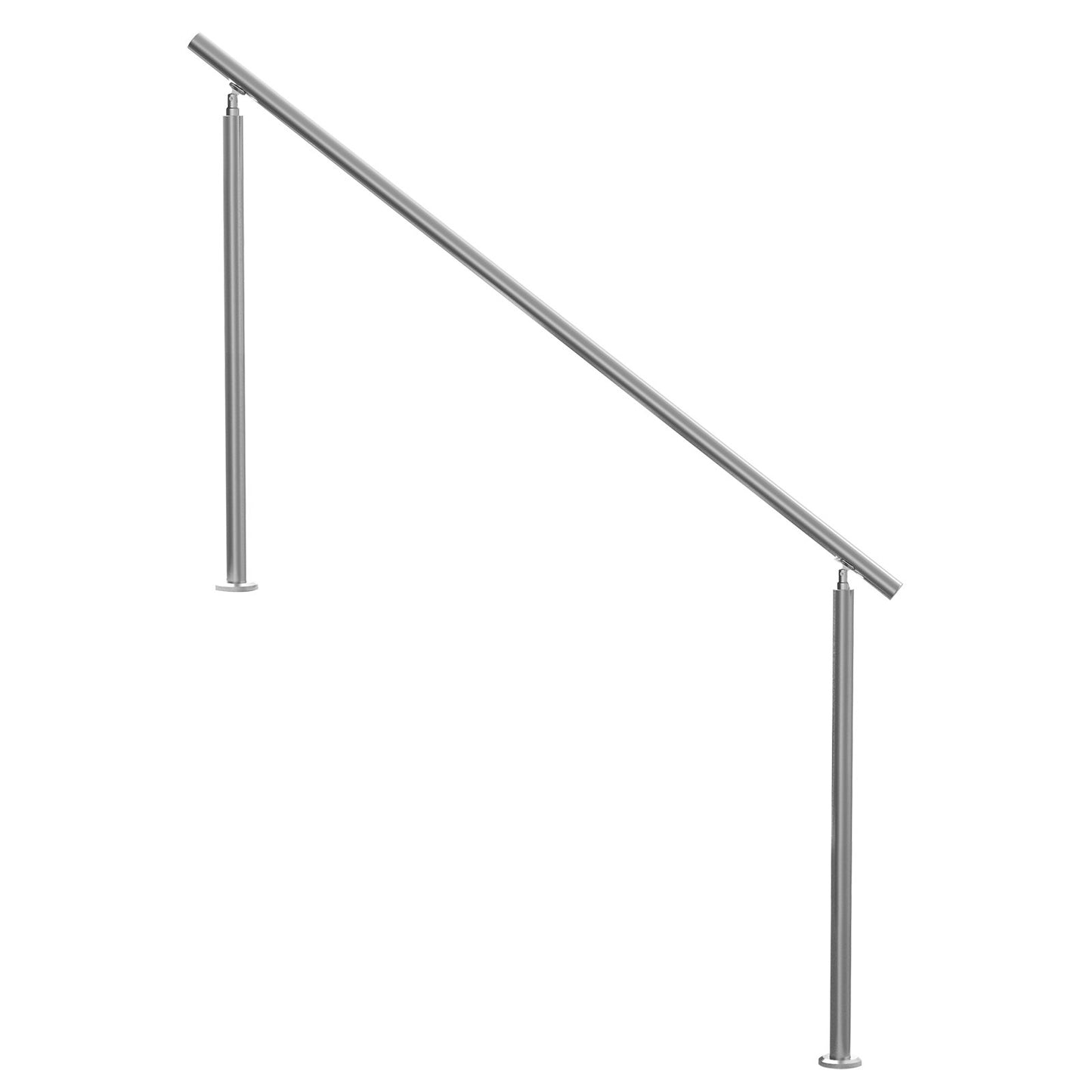 Ledstänger för utomhustrappor, 70,9 tum/180 cm långt trappräcke, övergångsräcken i rostfritt stål med installationssats, trappräcken med dubbla pelare för seniorer, veranda och altan