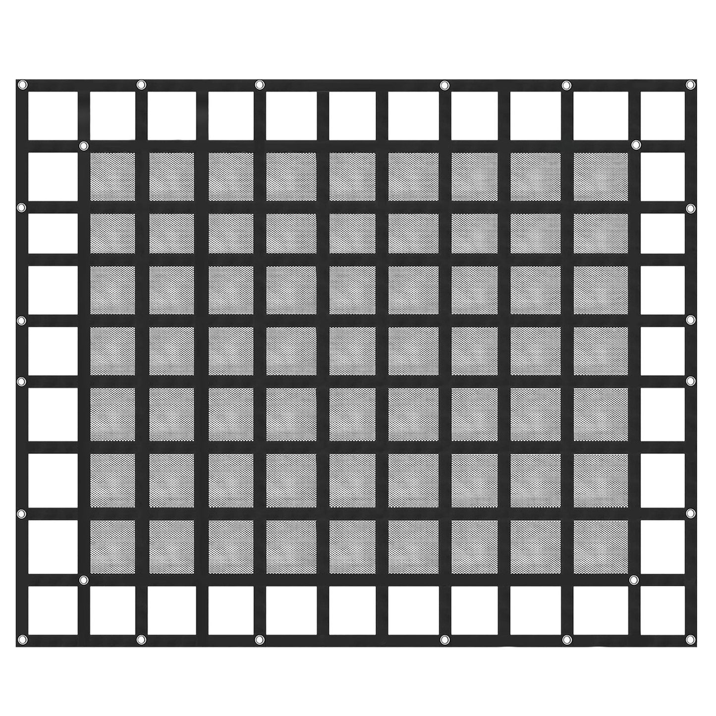 Lastnät med nät, 8' x 6,7' lastnät för pickupflak, kraftiga lastnät med kamspännen och S-krokar och kryssrem, lastnät för lastbilsflak för släpvagn, SUV, jeep (96" x 80")