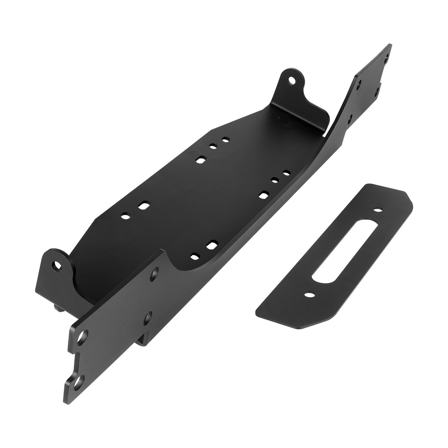 Vinschfäste, vinschkapacitet på 5443 kg, vinschfäste för dragkrok för utvalda Jeep Wrangler JL/JLU och Gladiator JT-modeller (2018-2023), design med 2 monteringshål, pulverlackerat stål, svart