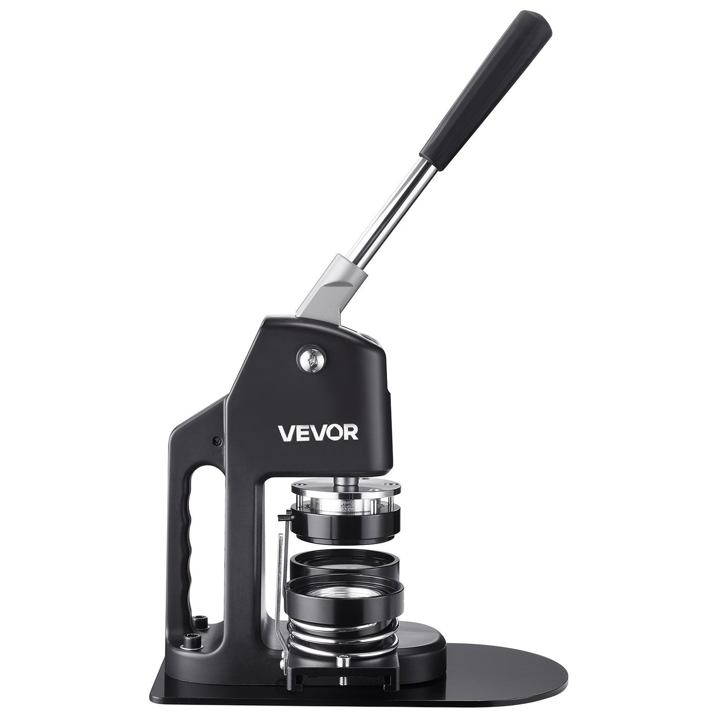 Knappmaskin, 32/58/75 mm 3-i-1, Plastnålstillverkare med 300 st knappdelar, Cirkelskärare och Magisk Bok, Förstärkt Ergonomiskt Handtag, För DIY-Brickor, Personliga Nålar, Svart