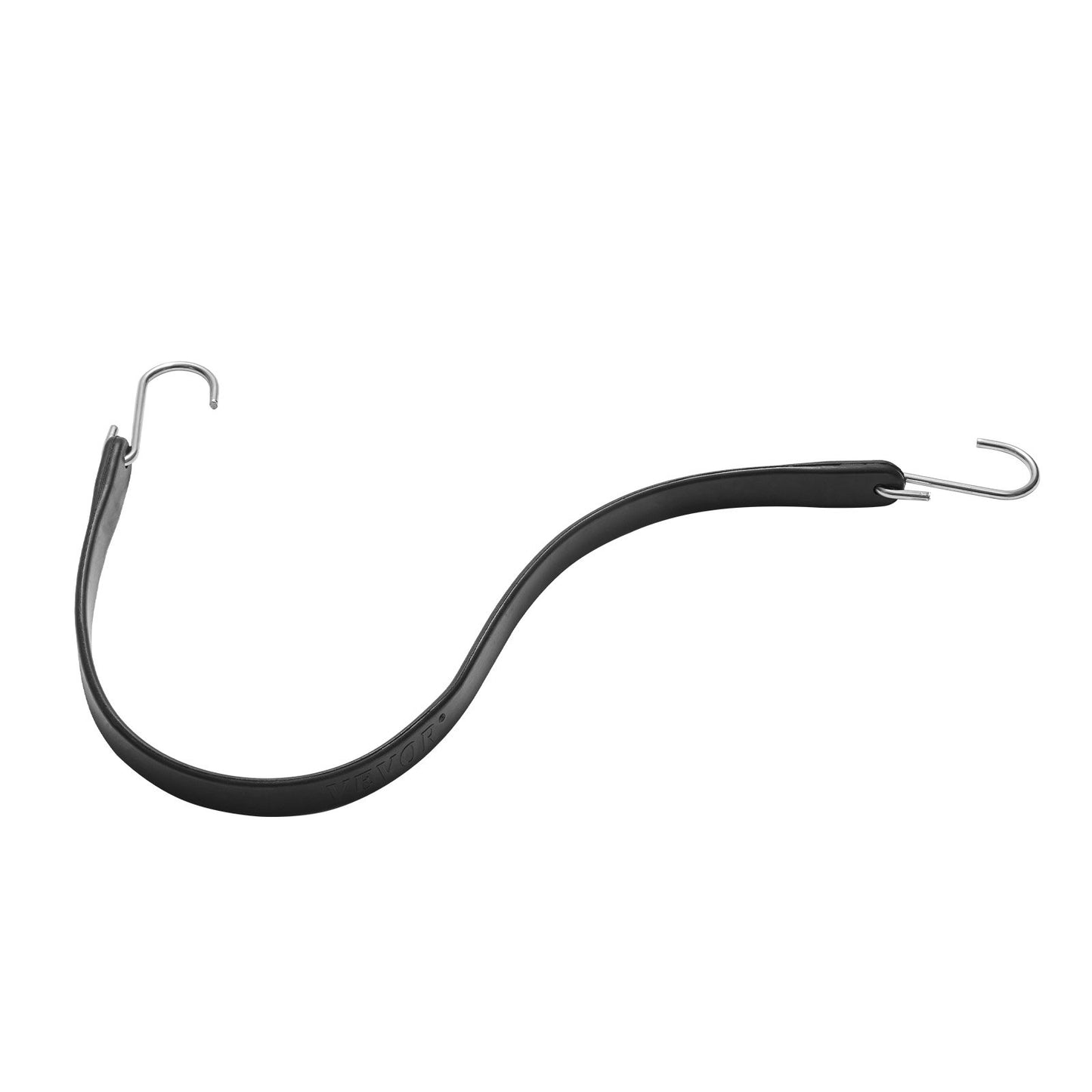 20-delad platt bungee-lina, 20 mm kraftiga bungee-remmar med stål-S-krokar, inkluderar 15", 21", 36", elastiskt bungee-rep för last, presenningar, lastbilar och tält, svart