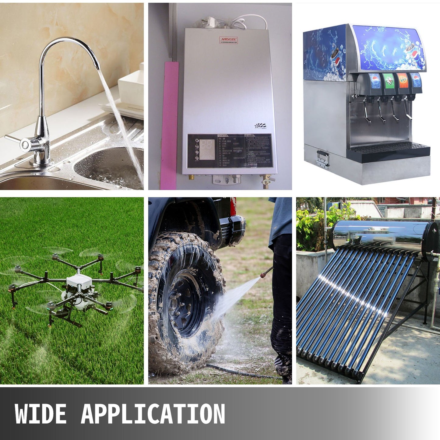 Vattentrycksmembranpump, 12V FL-40 högtrycksmembranvattenpump, 2,7 bar (40PSI) automatisk självsugande vattenpump, 17L/MIN dimsprutningsmembranpump för husvagn, båt, husbil, trädgård