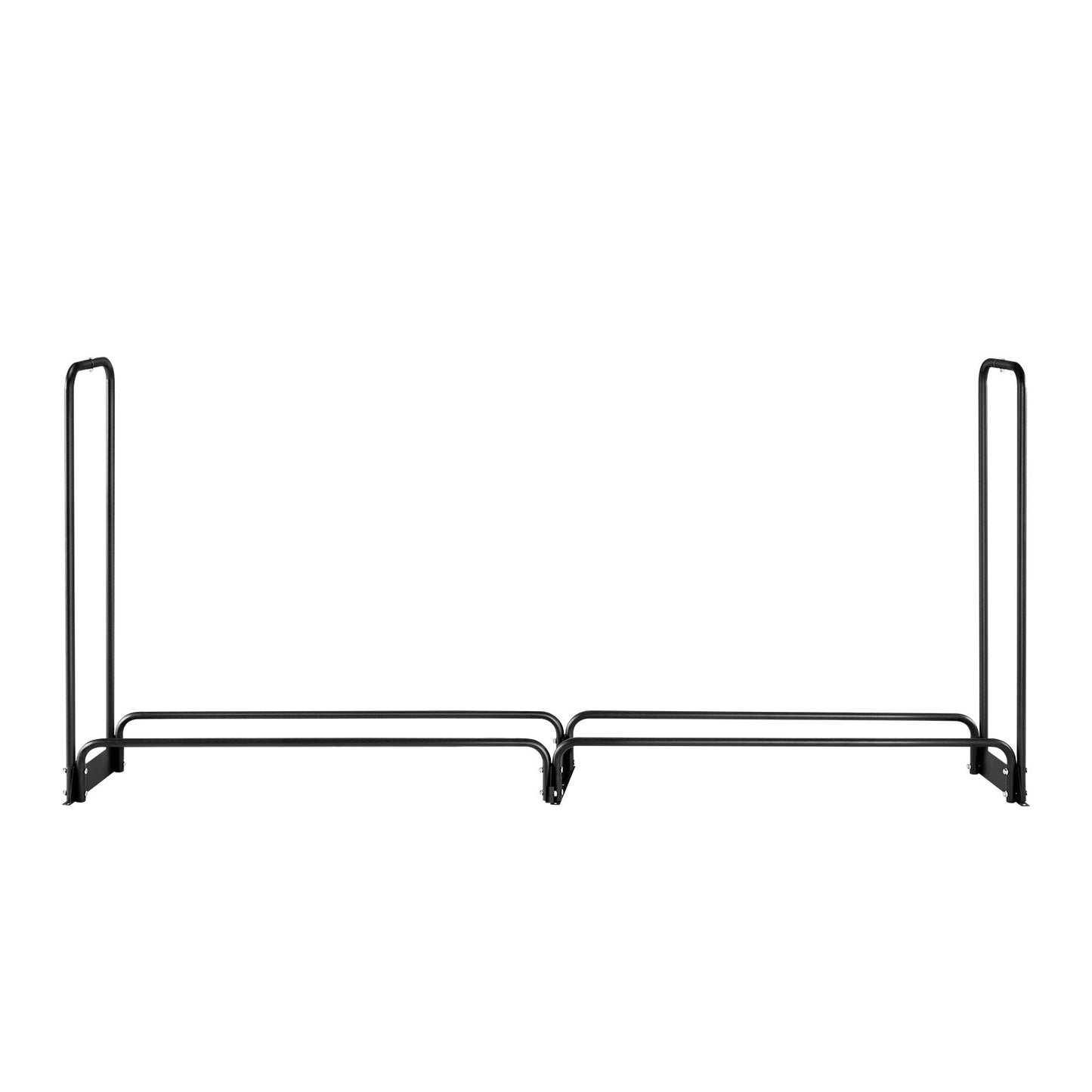 Vedställ med vattentätt lock, 2,57 m vedställ för utomhusbruk, vedställ i metall med 1/2 snöre, maxvikt 299 kg, topplock, pulverlackerat vedställ för öppen spis