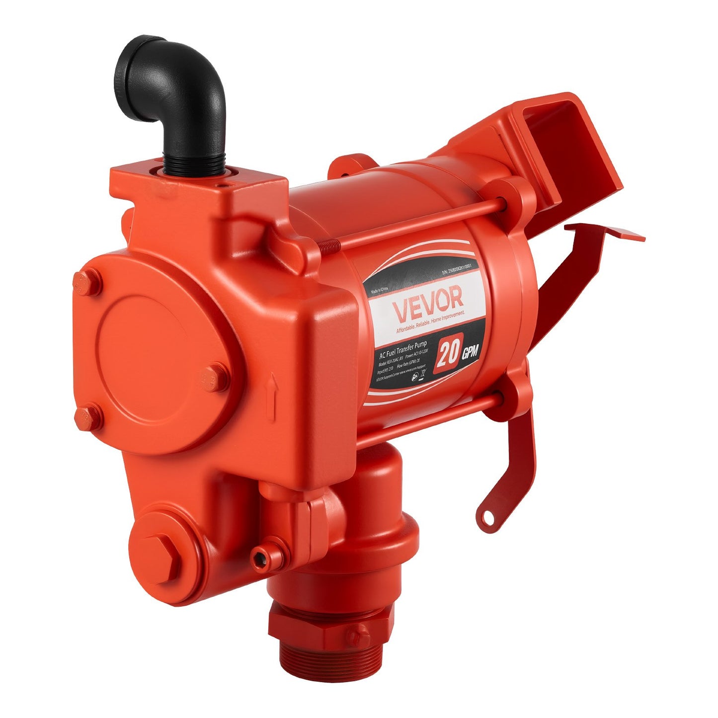 Bränsleöverföringspump 230V, 20 GPM 76 L/min, AC elektrisk oljeöverföringspump, med automatisk avstängning av bränslemunstycke och utloppsslang, högflödessats för bensin, diesel, fotogen, biodiesel, etanolblandningar