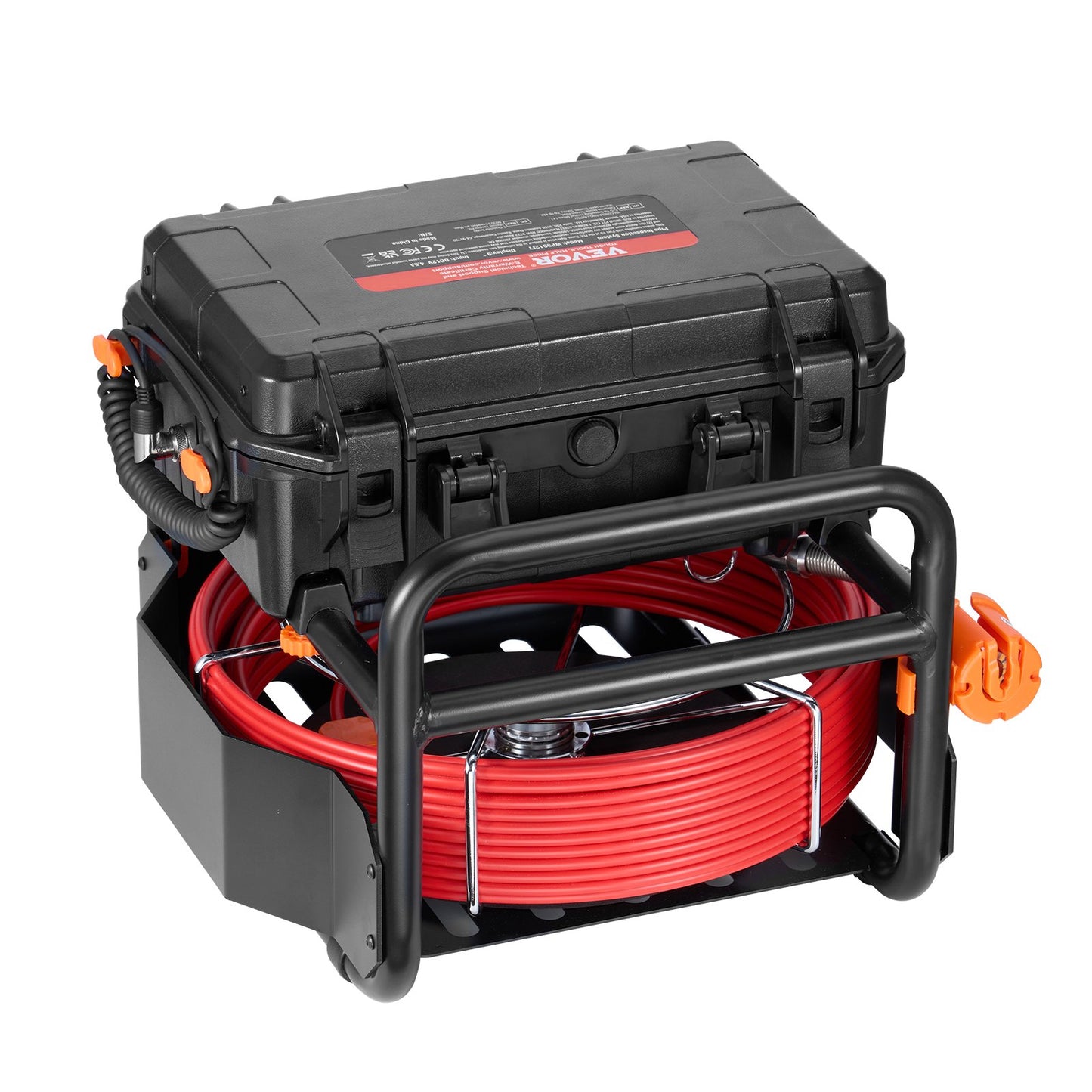 Avloppskamera, 98 fot/30 m, självnivellerande avloppskamera med 512Hz-sändare, avståndsräknare, 9-tums skärm 1080P HD Snake VVS-kamera med ljus - 12 LED-lampor och 32 GB-kort för kanalrör