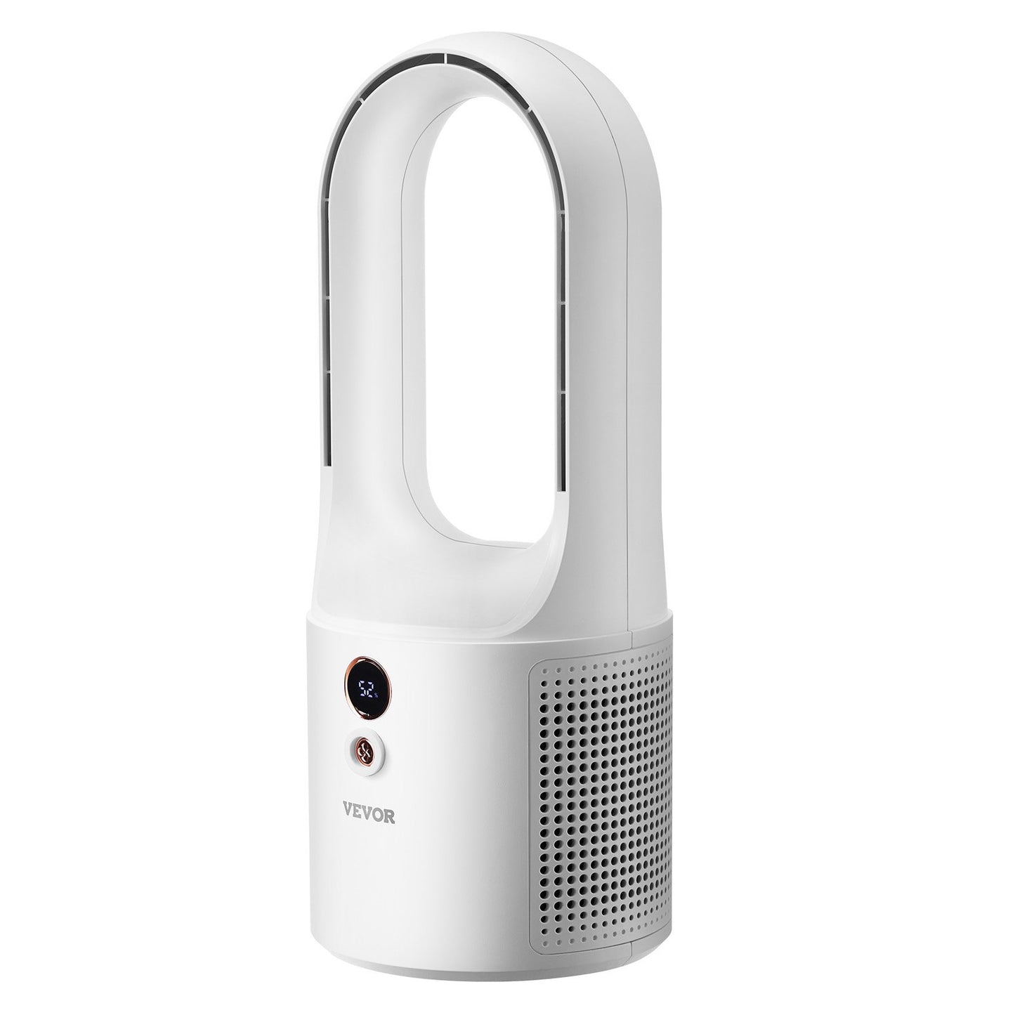 Bordsfläkt bladlös, 12,99 tums bärbar bordsfläkt, 6-växlad USB-laddningsbar, tyst kylande, liten tornfläkt med laddningsbart batteri, lätt att rengöra och barnvänlig, blåser kall luft för sovrum, kontor, hem