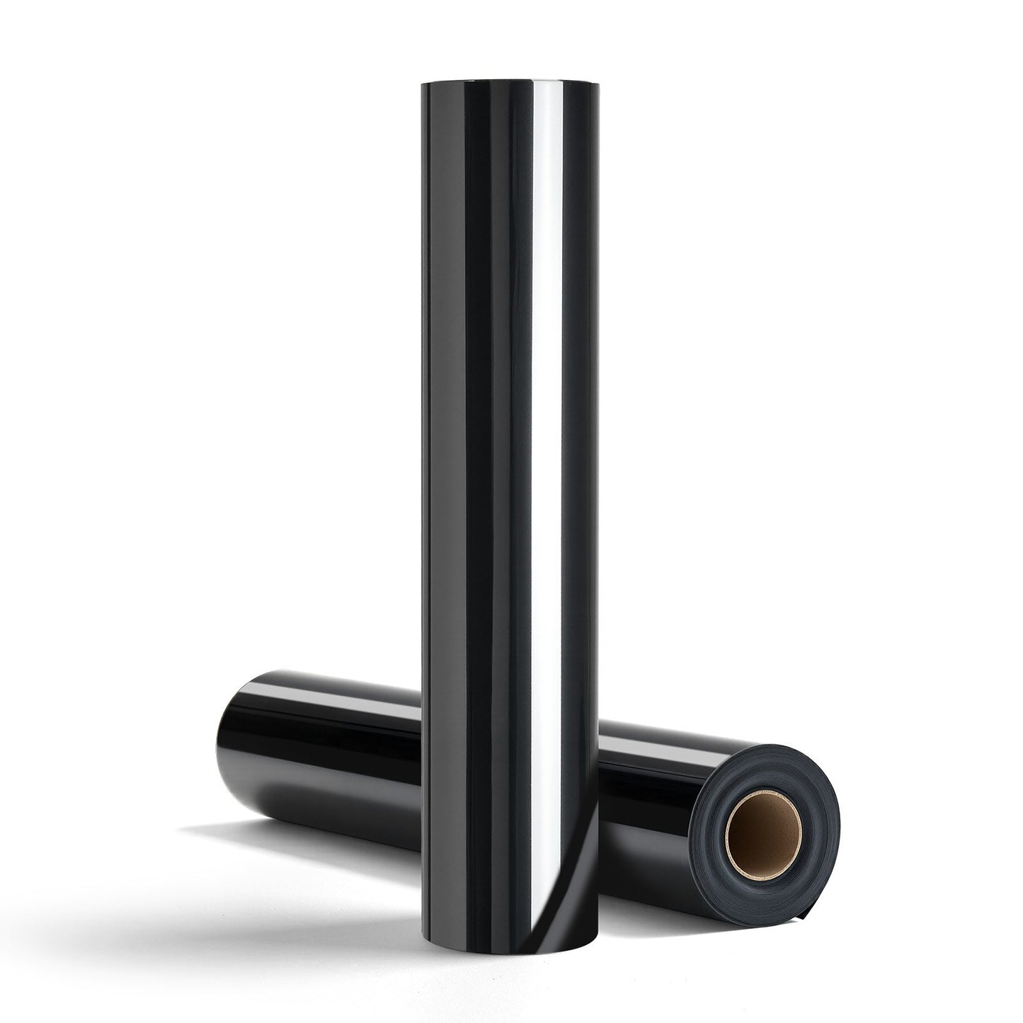 Värmeöverföringsvinyl, 304,8 x 7260 mm, blank svart HTV-strykvinylrulle, lätt att skära och stryka bort, stark vidhäftning, kompatibel med skärmaskiner, för olika material, t-shirts, kuddar, hattar