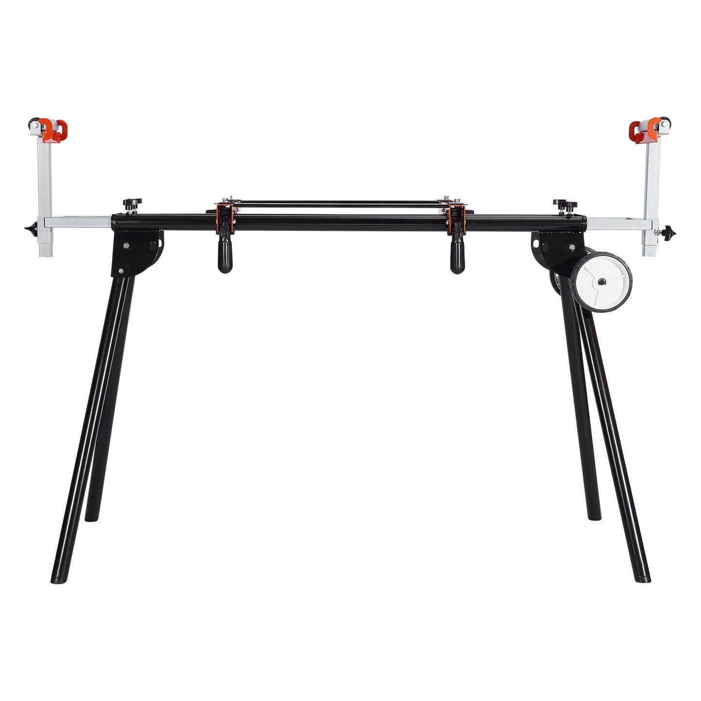 Geringssågsstativ, 227 kg lastkapacitet, hopfällbart stålstativ för geringssåg med monteringsfästen i ett stycke, klämmor, justerbar höjd och längd, bärbart, kompakt och hopfällbart geringssågsstativ