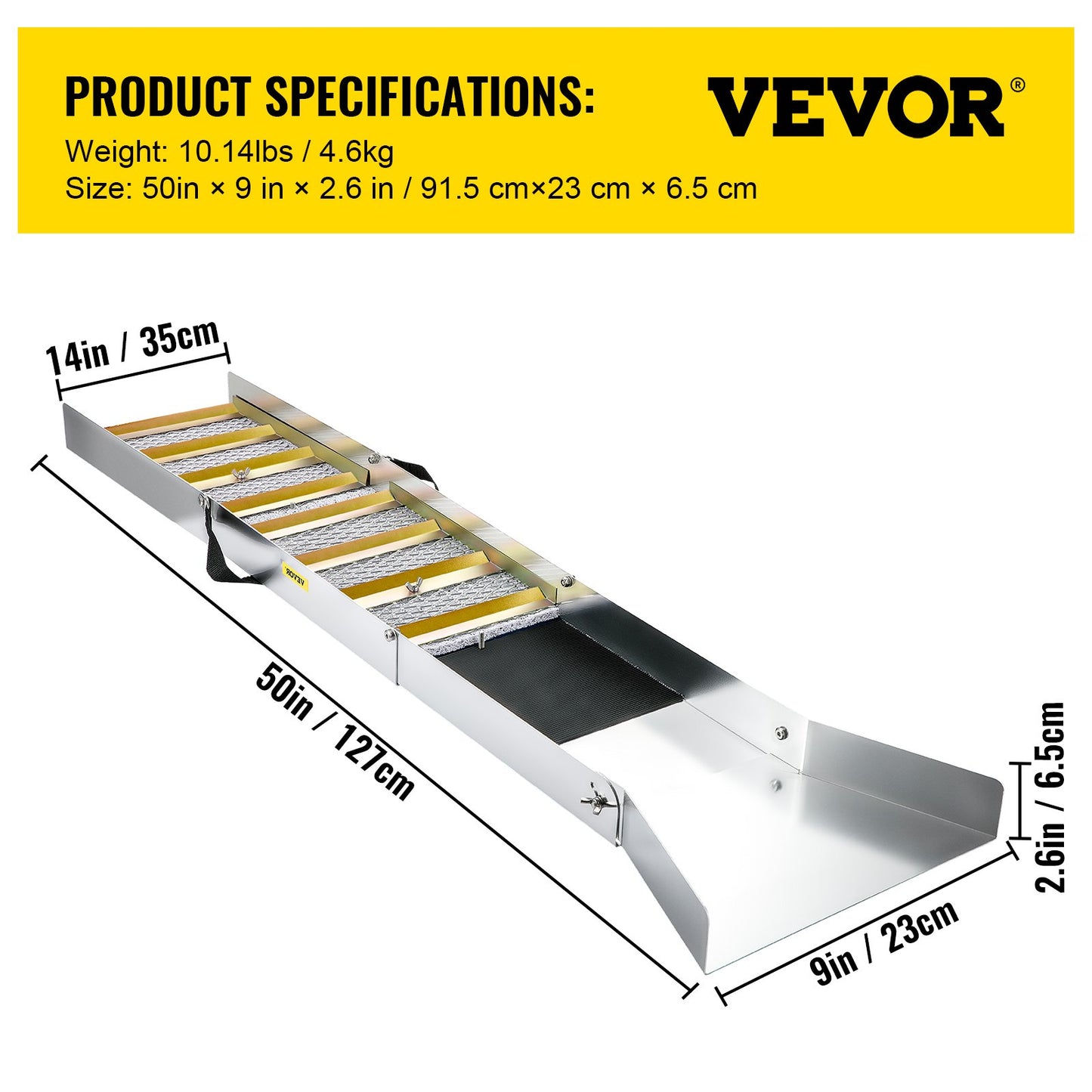 Hopfällbar slusslåda i aluminiumlegering, kompakta 50-tums slusslådor för guld, lättviktig slussutrustning för guld, bärbara slusslådor med gruvmossa, flod, bäck, guldvaskning, prospektering, muddring