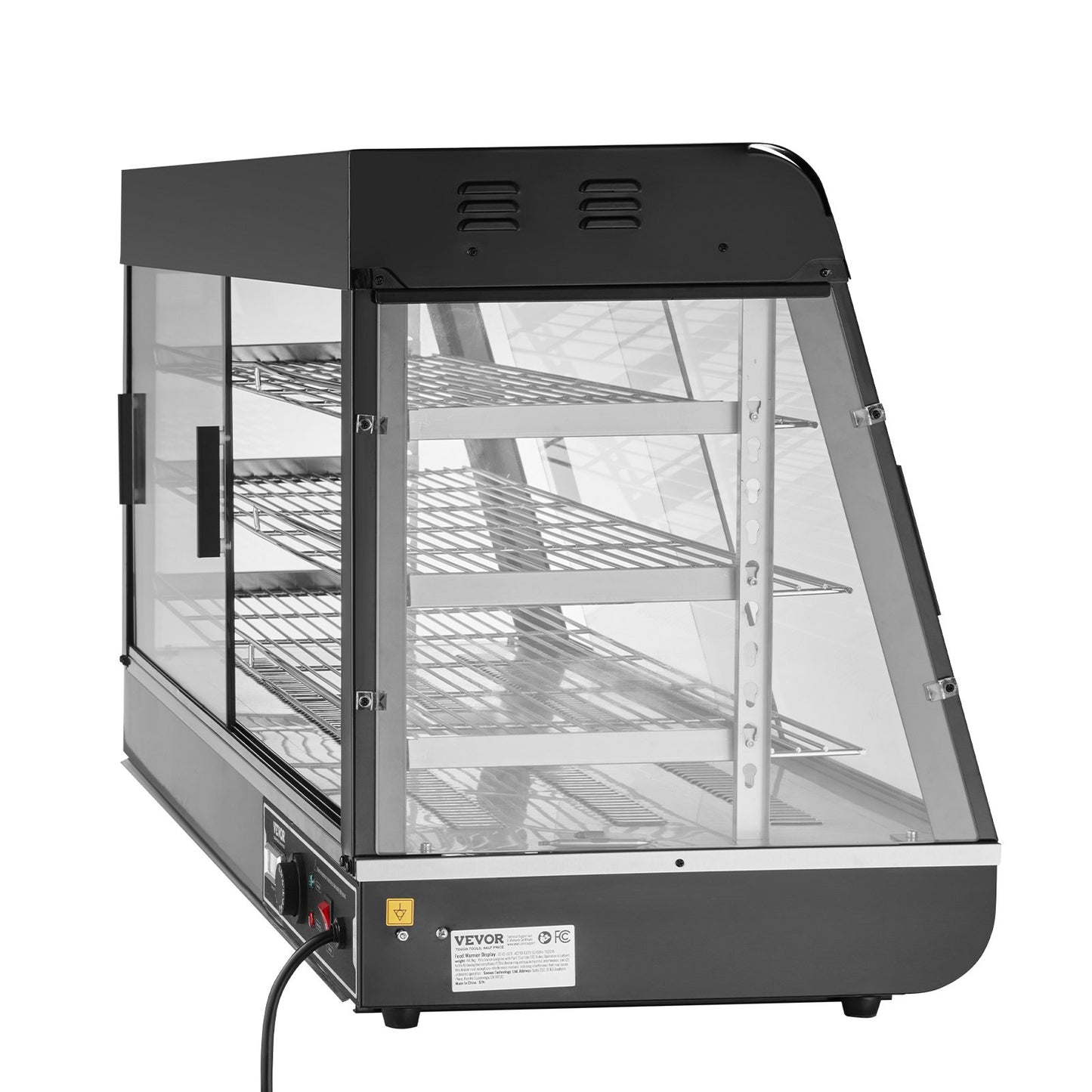 3-vånings kommersiella matvärmare Display Bänkskiva Pizzaskåp med ljus