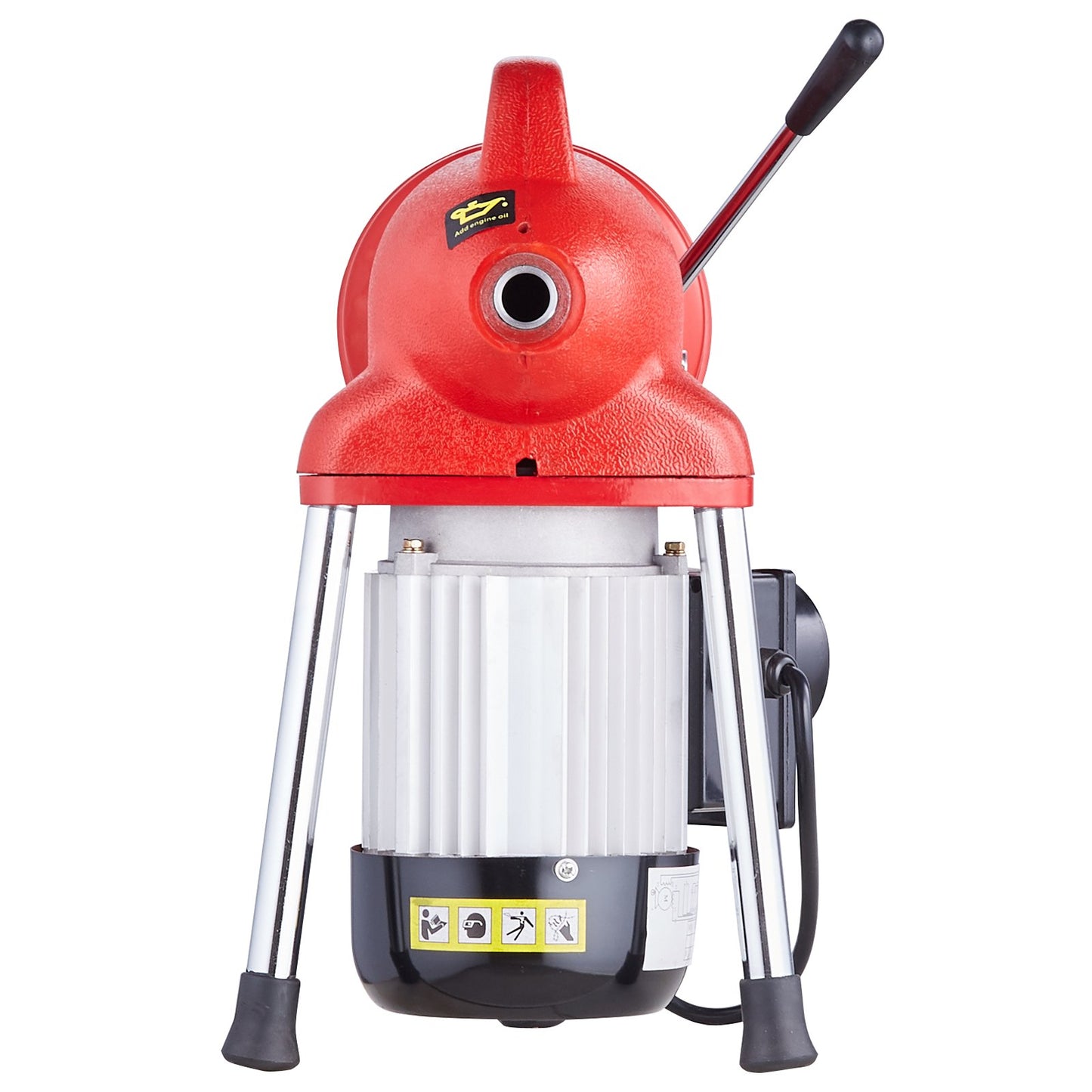 Avloppsrensningsmaskin 120FT x 5/8 tum, 370W elektrisk avloppsborr manuell matning - med 2 stålkablar (120' x 5/8" och 23' x 3/8"), 7 skärare och medurs/moturs kontroll för rör på 1,6" till 4"