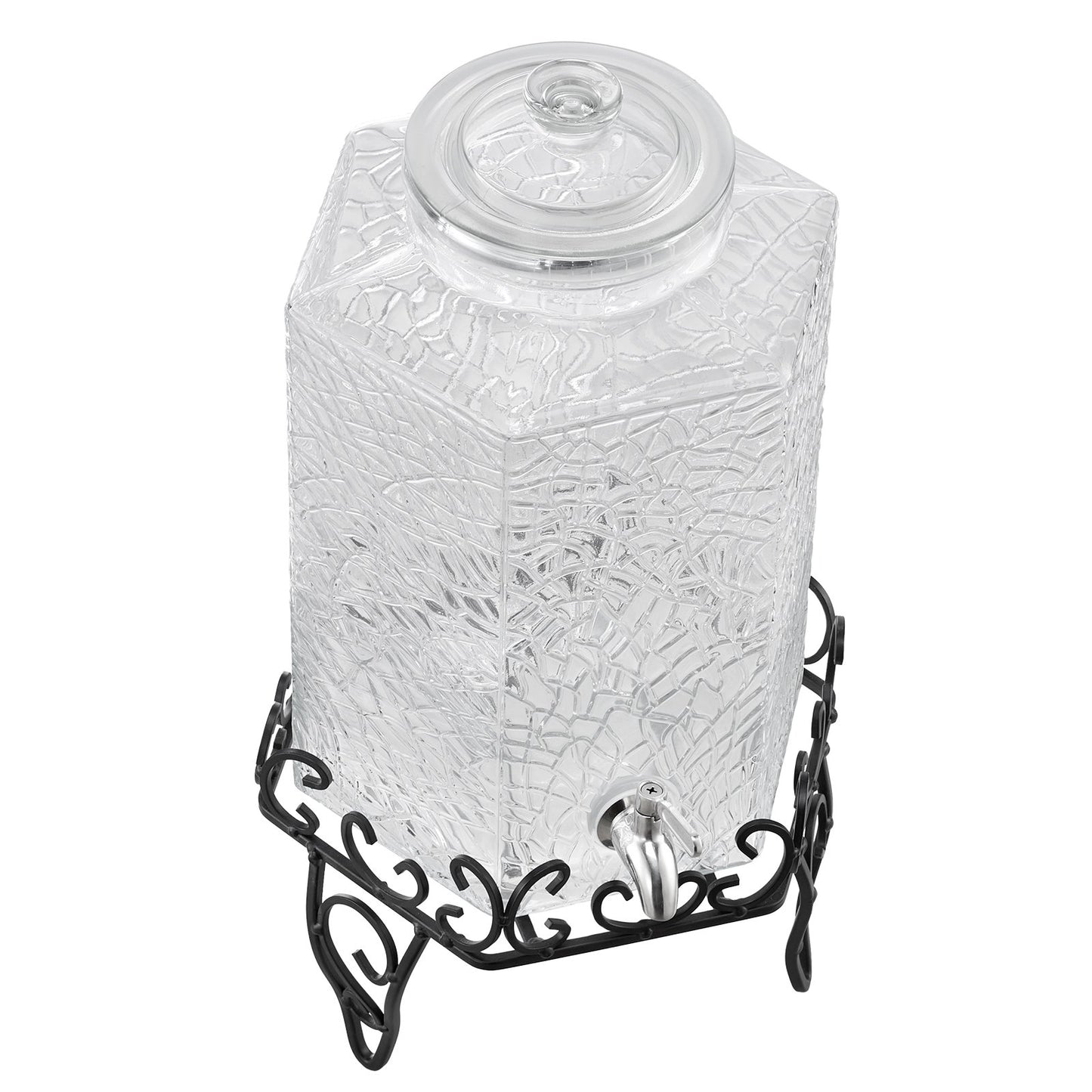 Dryckesdispenser, 10L dryckesdispensrar för fester, Glasjuicedispenser med metallställ, Tapp i rostfritt stål, Iste- och citronvattendispensrar för fester