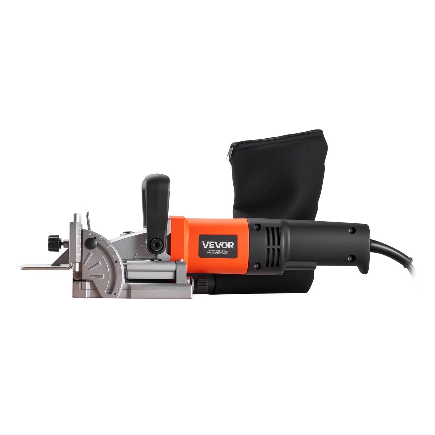 Kexfräs för plattfog, 5,9A, verktygssats för plattfog med 11 600 varv/min, 760 W motor, 45-graders skåra, hårdmetallblad, träkex, dammpåse, justerbar vinkel och djup, för träbearbetning