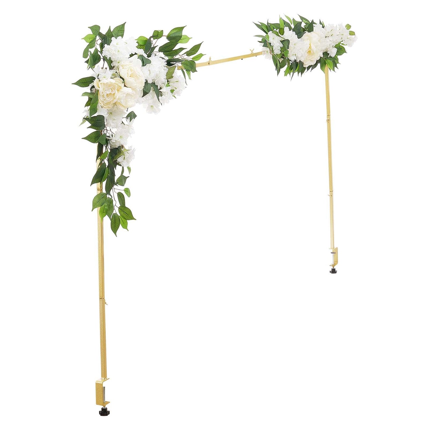 Stativ över bordet med klämmor, justerbar 71-249 cm längd och 33-106 cm höjd, bordsbågsstativ med blomstertillbehör, guldfärgad ballongram för bröllop, födelsedagsfest, juldekoration