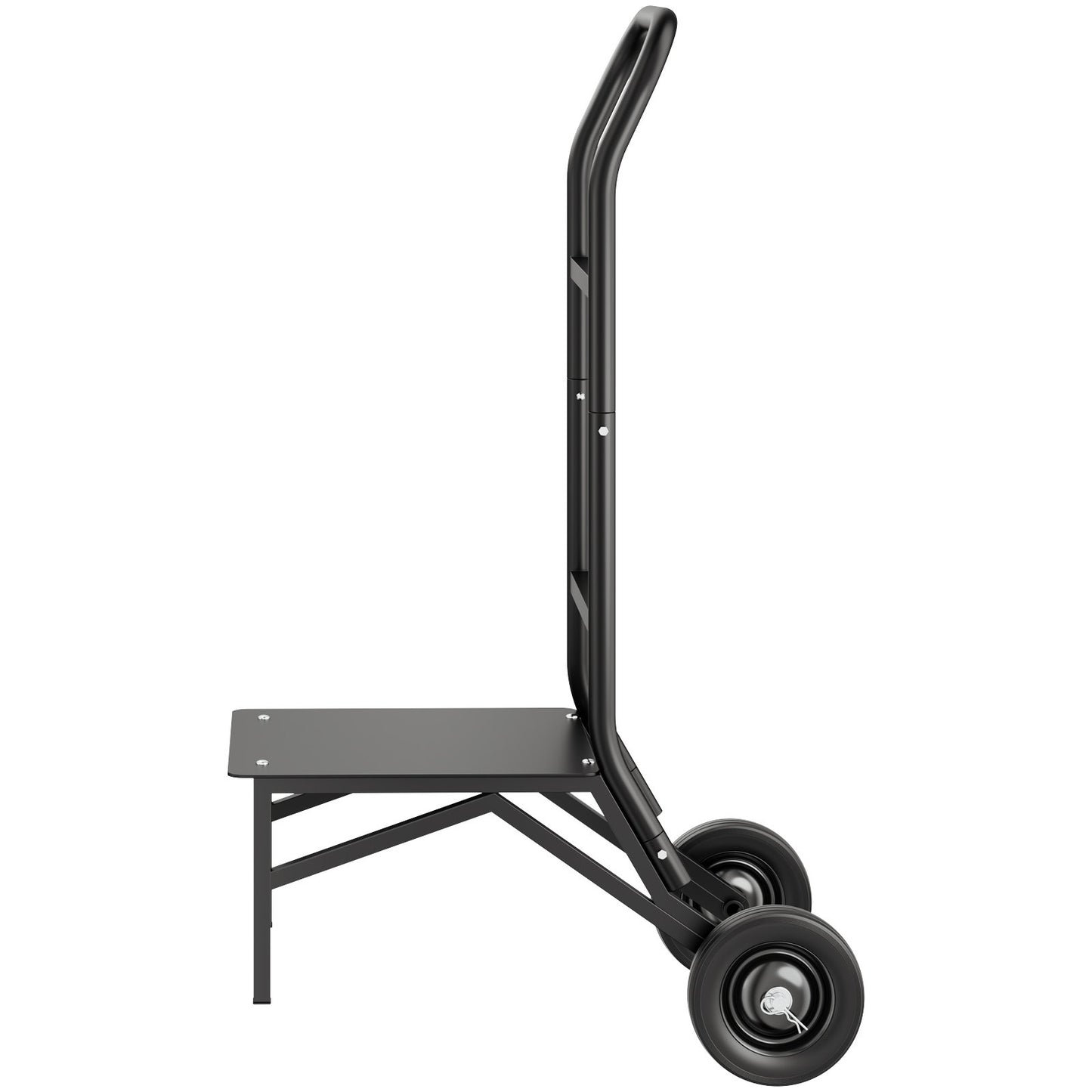 Hopfällbar stolsställning, kapacitet 150 kg, kraftig stolsvagn för stapling av 10 stolar, multifunktionell metallstolsvagn med gummihjul, skjutbar stolshållare, mattsvart