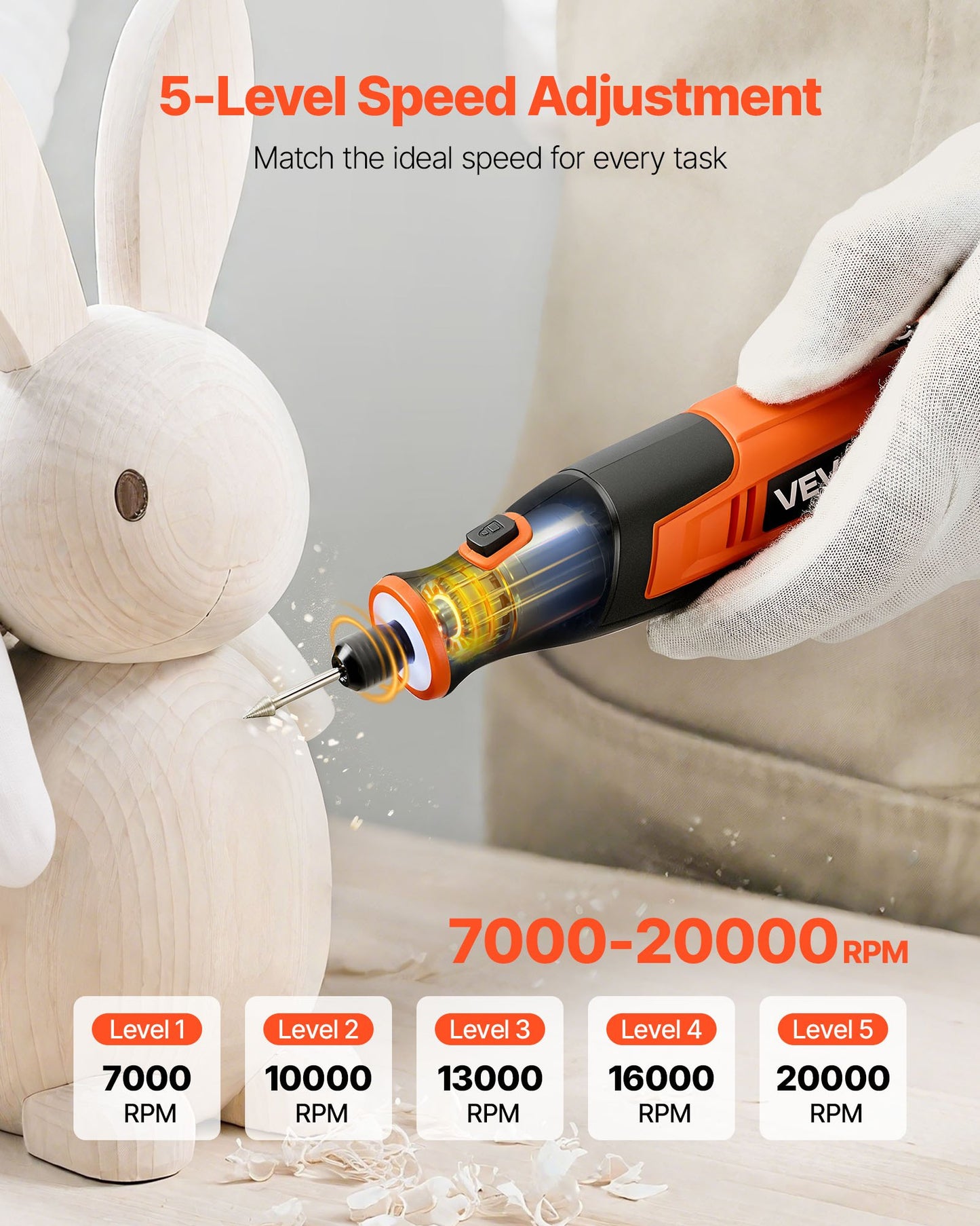 73-delars sladdlöst roterande verktygssats, DC4V bärbart mini-elroterande verktyg, 5 hastighetsnivåer 7000-20000 varv/min Multifunktionella gör-det-själv-verktyg för gravyr, slipning, polering, snidning, skärning, gör-det-själv-pyssel