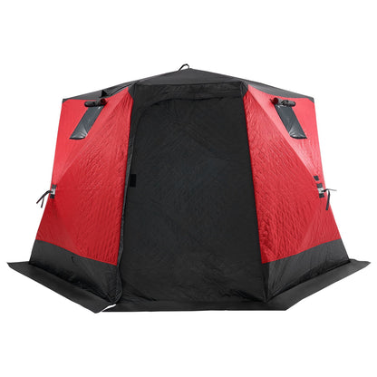 Bärbart isskydd, isolerat popup-isfisketält för 4-6 personer, 45 kvadratmeter fiskyta, termiskt isskydd för vinterfiske, isbit med ankare, rep, bärväska, 33x33