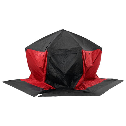 Bärbart isskydd, isolerat popup-isfisketält för 4-6 personer, 45 kvadratmeter fiskyta, termiskt isskydd för vinterfiske, isbit med ankare, rep, bärväska, 33x33