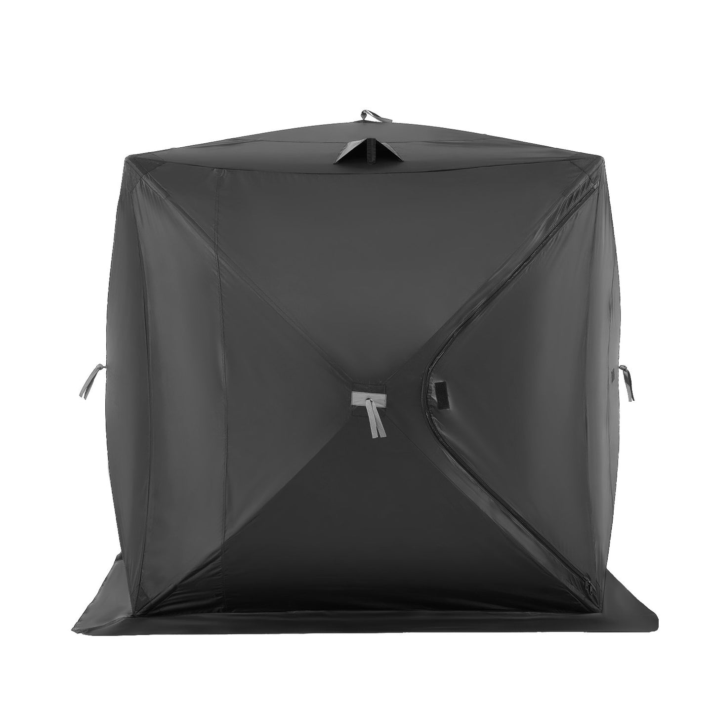 Bärbart isskydd, 6-8 personers popup-isfisketält, 70 kvadratfot fiskyta, isskydd för vinterfiske, vattentät Oxford-isbit med ankare/rep/bärväska, 142"x71" svart