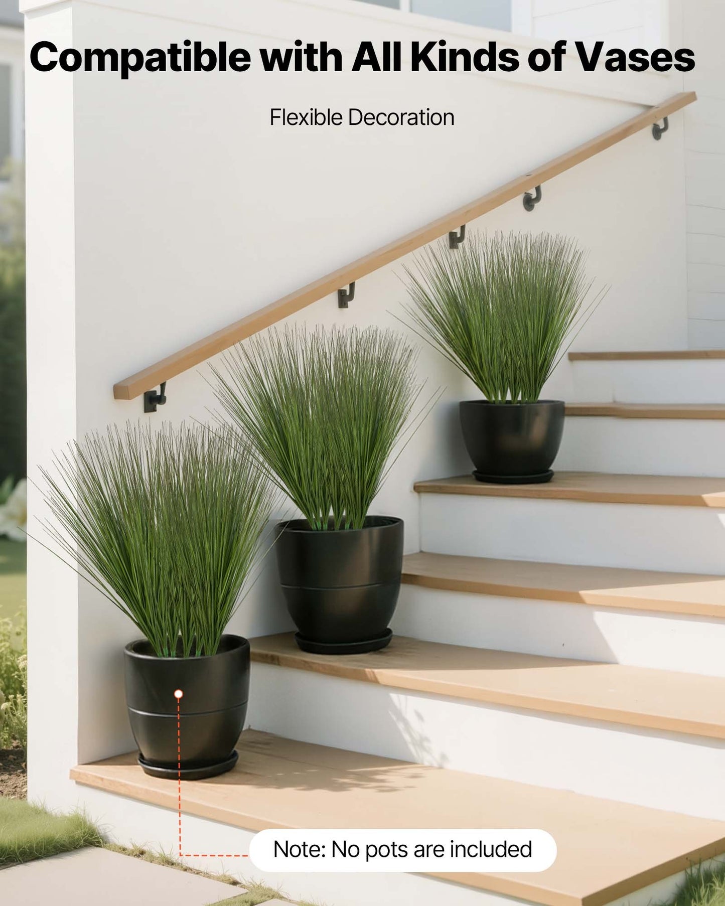 Konstgräsväxt, 686 mm konstgräs, konstgräs, buskar, premium PVC för inomhus, utomhus, hus, hem, trädgård, kontor, rum, inflyttningsfest, 8-pack grön