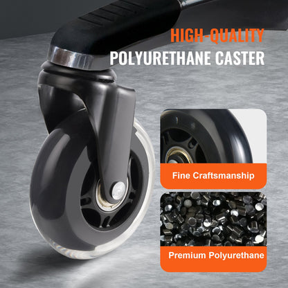 Hjul till kontorsstol, 5-pack, 7,6 cm hjulersättning för trägolv och mattor, kraftiga datorspelsbordshjul med 59,0 kg lastkapacitet, universell passform för de flesta stolar