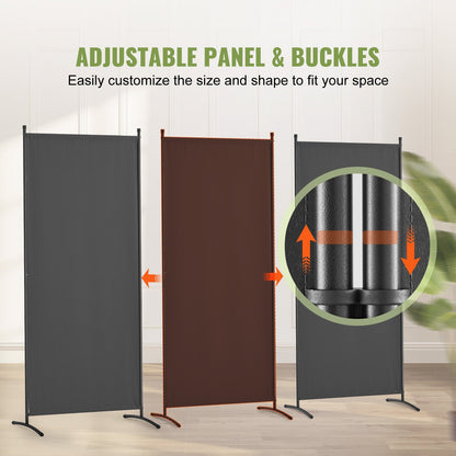 Rumsavdelare, 3 paneler och vikbara skärmar, tygavdelare för kontor, sovrum, matsal, arbetsrum, fristående, grå