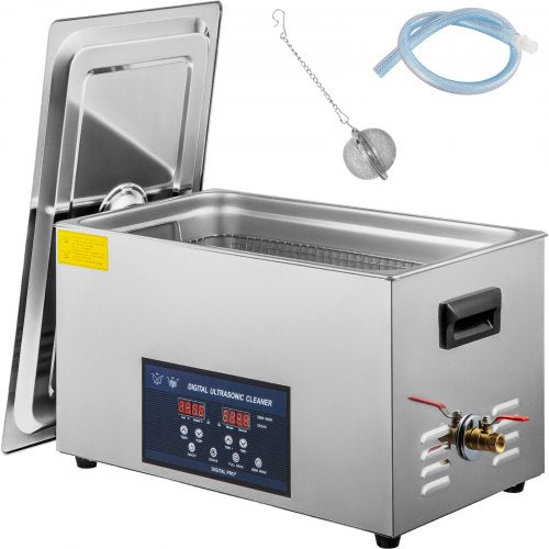 30L Ultrasonic Cleaner Dual Frequency Ultrasonic Cleaning Machine with Heater Jewelry Cleaner for Parts Jewelry Eyeglass Ring Denture Record Circuit Board 28/40KHz