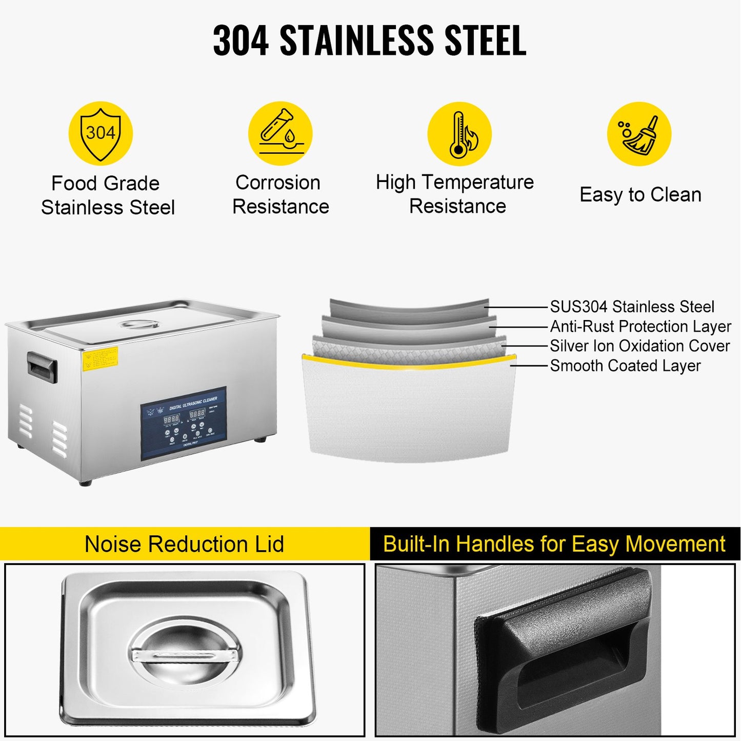 30L Ultraljudsrengörare Dubbelfrekvens Ultraljudsrengöringsmaskin med värmare Smyckesrengörare för Smyckesdelar Glasögonring Protesinspelning Kretskort 28/40KHz