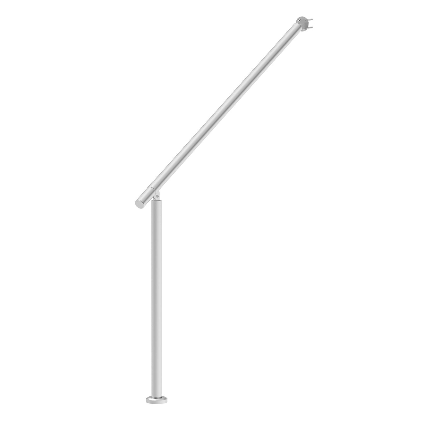 Ledstänger för utomhustrappor, 47,3 tum / 120 cm räckessats för vägggolv, räcken för utomhustrappor med installationssats, ledstänger för seniorer, verandaräcke och räckessats för altan, silver