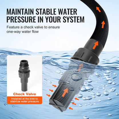 1193W (1,6 hk) brunnspump med trycktank, 83 l/min (1320 GPH), automatisk bevattningsvattenboosterpump med 19 liters (5 gallon) tank, 2/3,4 bar (30/50 psi) tryckbrytare, pumphuvud i rostfritt stål för trädgård och gräsmatta.