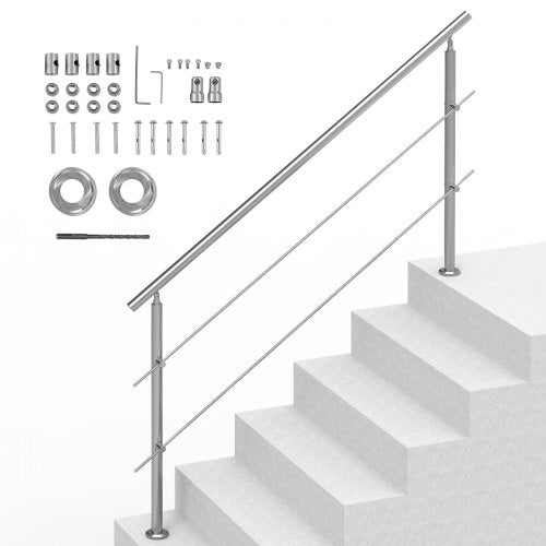 180,1 cm ledstänger för utomhustrappa 2 tvärstänger trappa för veranda