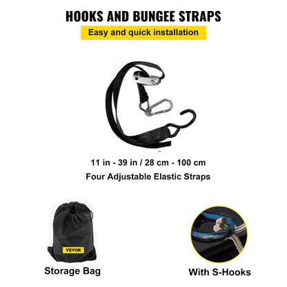 Lastnät med nät, 8' x 6,7' lastnät för pickupflak, kraftiga lastnät med kamspännen och S-krokar och kryssrem, lastnät för lastbilsflak för släpvagn, SUV, jeep (96" x 80")