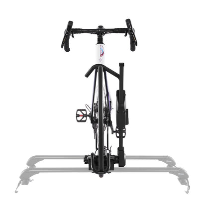 Takcykelhållare, 15 kg kapacitet, hopfällbar, upprätt takmonterad cykelhållare med låssystem och justerbar arm för T-spårsstänger, upprätt takcykelhållare för 1 cykelhållare för bil SUV, svart