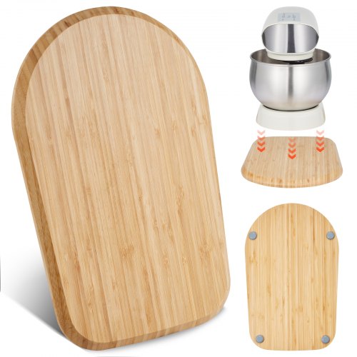 Mixerreglage, oval 14,5 x 9,4 tum, apparatreglage kompatibel med tiltbart huvud 4,5-5 Qt köksmaskin, PTFE-fötter, förvaringsbricka för köksbänkskiva, naturligt trä