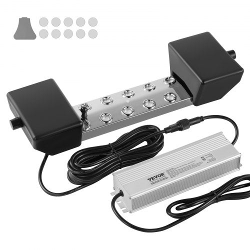 Ultraljudsdimma 10 huvuden, 7000 ml/h ultraljudsdimma, dimmaskin med 280 W IP67 vattentät nätaggregat, boj, reservskivor, för damm, trädgård, stenparti, växthus, Halloweendekoration