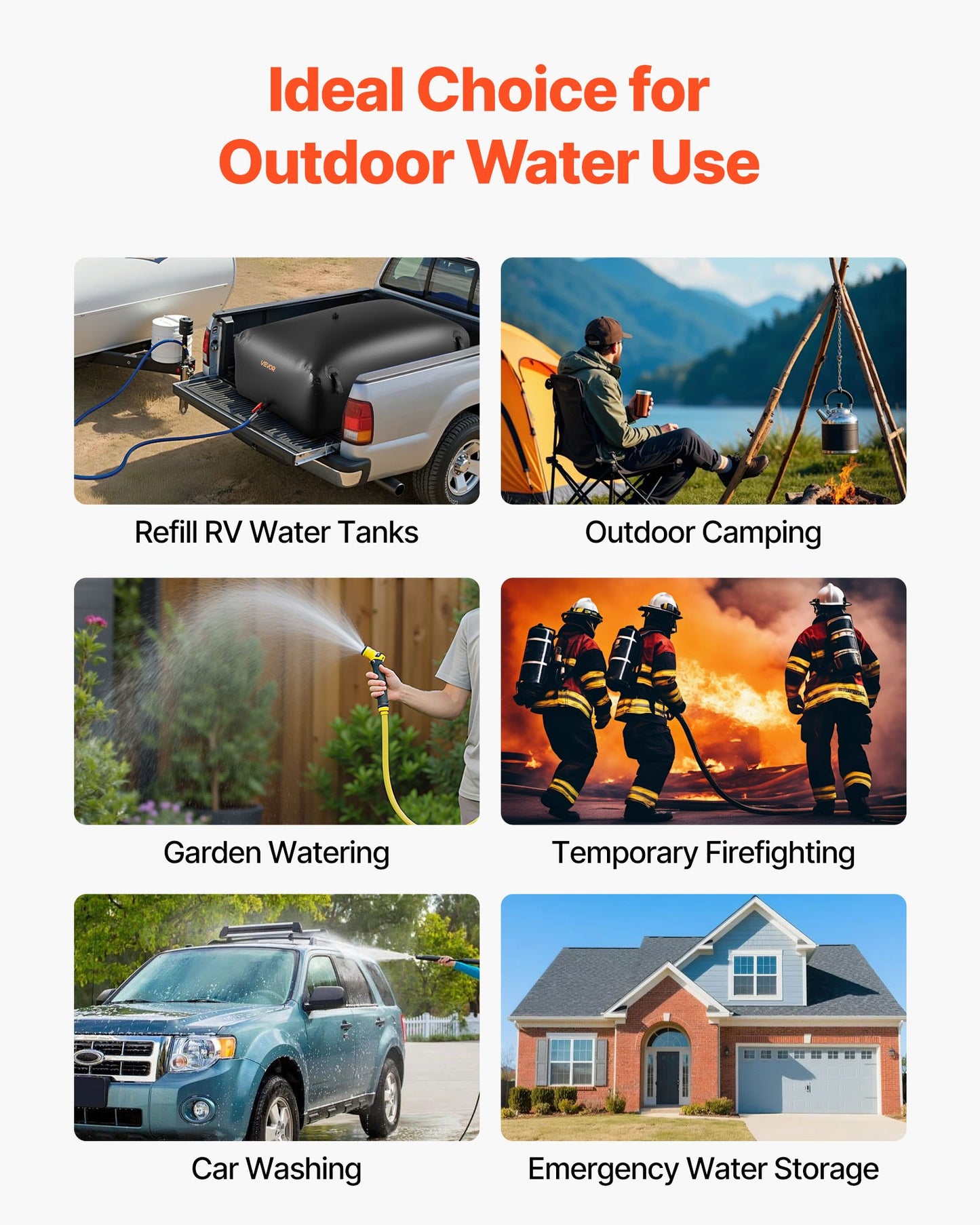 Vattentank med stor kapacitet på 540 liter, bärbar och hopfällbar mjukvattenbehållare, läckagesäker och rivtålig PVC-nödvattentank för husbil och utomhusbruk