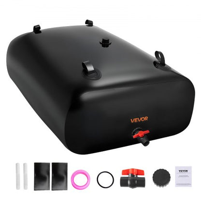 Vattenlagringsblåsa, 1000L vattenlagringsbehållare, 1000D PVC stor kapacitet mjuk påseblåsa, hopfällbar och bärbar för trädgårdsbevattning, camping, husbil, nödanvändning - svart