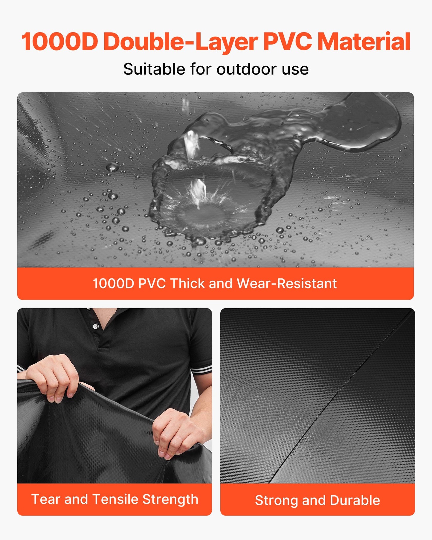 Vattenlagringsblåsa, 1000L vattenlagringsbehållare, 1000D PVC stor kapacitet mjuk påseblåsa, hopfällbar och bärbar för trädgårdsbevattning, camping, husbil, nödanvändning - svart