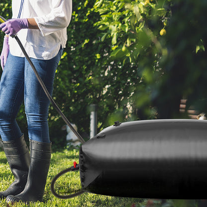 Vattenlagringsblåsa, 1000L vattenlagringsbehållare, 1000D PVC stor kapacitet mjuk påseblåsa, hopfällbar och bärbar för trädgårdsbevattning, camping, husbil, nödanvändning - svart