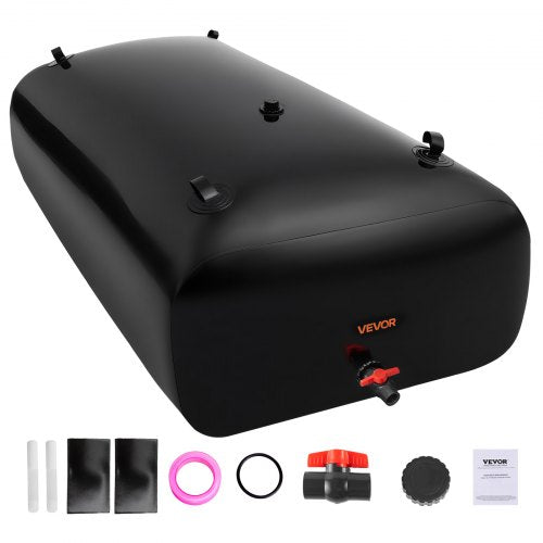 Vattenlagringsblåsa, 330L vattenlagringsbehållare, 1000D PVC stor kapacitet mjuk påseblåsa, hopfällbar och bärbar för trädgårdsbevattning, camping, husbilar, nödanvändning - svart