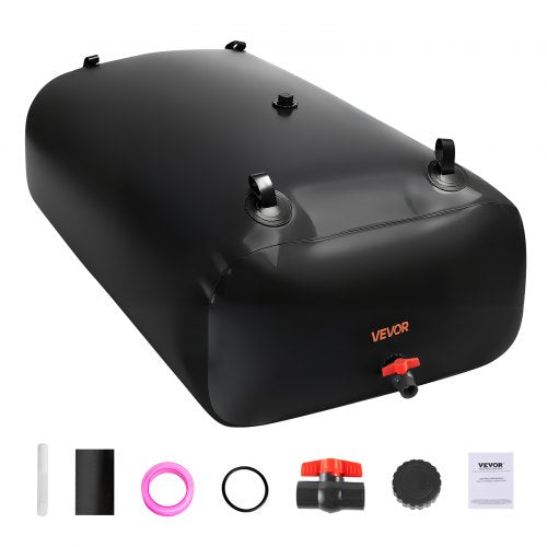 Vattenlagringsblåsa, 540L vattenlagringsbehållare, 1000D PVC stor kapacitet mjuk påseblåsa, hopfällbar och bärbar för trädgårdsbevattning, camping, husbil, nödanvändning - svart