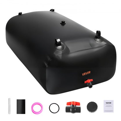 Vattenlagringsblåsa, 540L vattenlagringsbehållare, 1000D PVC stor kapacitet mjuk påseblåsa, hopfällbar och bärbar för trädgårdsbevattning, camping, husbil, nödanvändning - svart