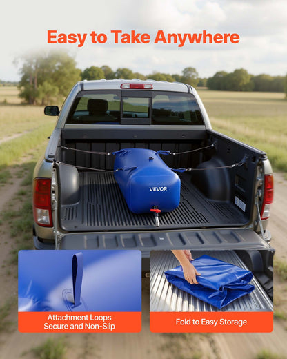 Vattentank med stor kapacitet på 113 liter, bärbar och hopfällbar mjukvattenbehållare, läckagesäker och rivtålig PVC-nödtank för husbil och utomhusbruk