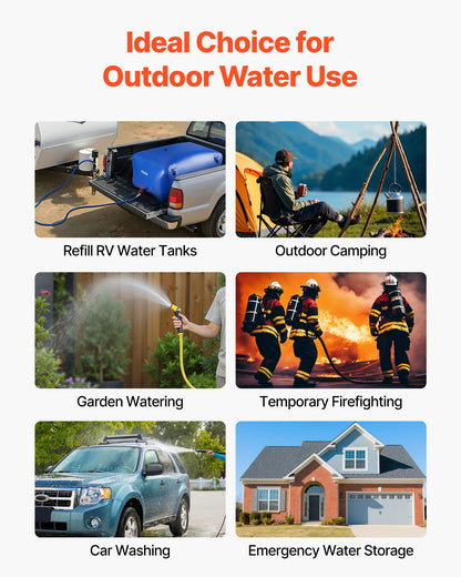Vattentank 400L stor kapacitet, bärbar och hopfällbar mjukvattenbehållare, läckagesäker och rivtålig PVC-nödvattentank för husbil och utomhusbruk