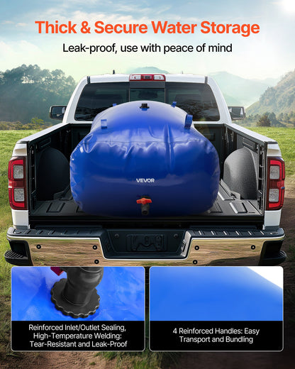Vattenlagringsblåsa, 540L vattenlagringsbehållare, 1000D PVC stor kapacitet mjuk påseblåsa, hopfällbar och bärbar för trädgårdsbevattning, camping, husbil, brandskydd - Blå