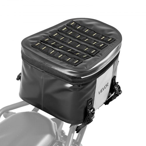 Motorcykel baksätesväska, 28 l motorcykel baksätesväska med vattentätt tyg, utomhussporter motorcykel bagageförvaring bagageväska med ficka och justerbart spänne, universell passform bakre pakethållare, svart