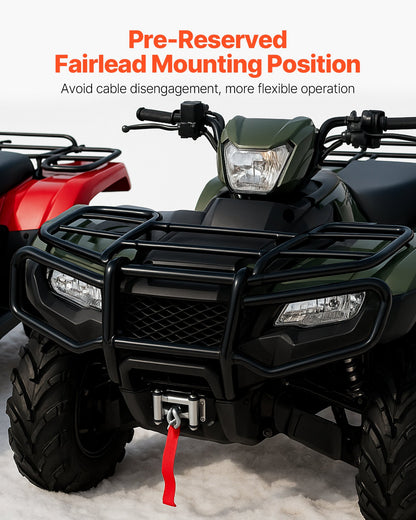 Vinschfäste, vinschkapacitet 907–1633 kg, vinschfäste för dragkrok för utvalda Honda Foreman- och Rancher Rubicon-modeller (2014–2021), design med 2 monteringshål, pulverlackerat stål, svart