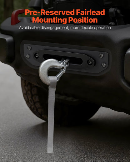 Vinschfäste, vinschkapacitet på 5443 kg, vinschfäste för dragkrok för utvalda Jeep Wrangler JL/JLU och Gladiator JT-modeller (2018-2023), design med 2 monteringshål, pulverlackerat stål, svart