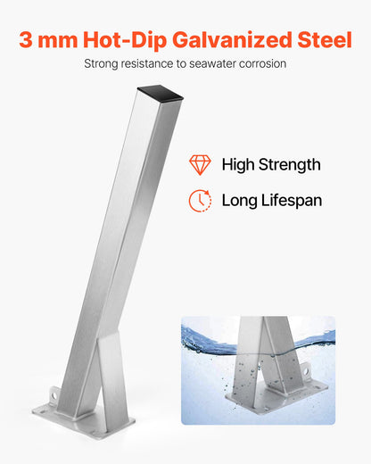 Vinschstativ för båttrailer, 76 x 76 x 863 mm vinschstolpar, båtvinschfäste med U-bultar för 76 mm B x 76-101 mm H trailertunga, galvaniserad, lämplig för vattenskoter, segelbåt, fiskebåt, motorbåt